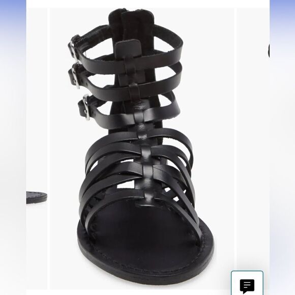 Steve Madden Yashi Gladiator Sandals in Black with Silver Buckles Sz 7, NWOB - Picture 4 of 10